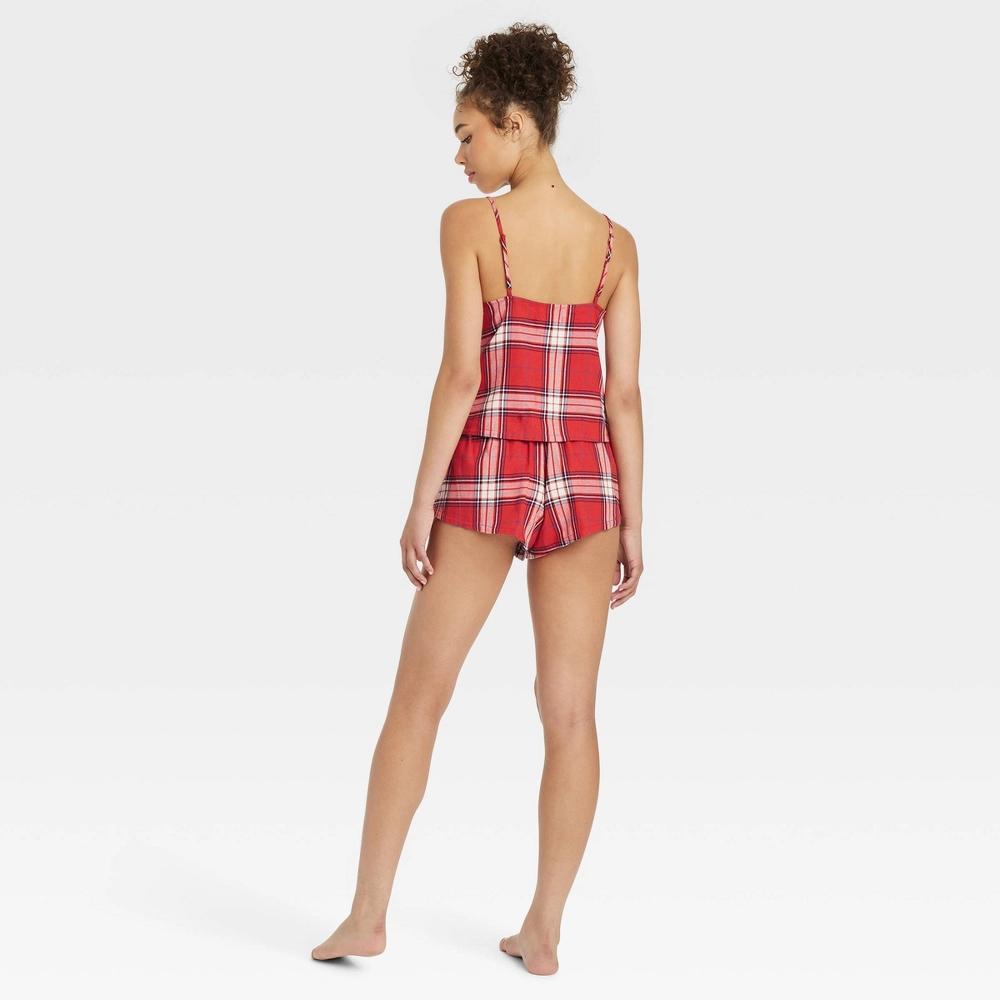 Women's Flannel Tank and Shorts Pajama Set - Colsie™ Red L Product Image