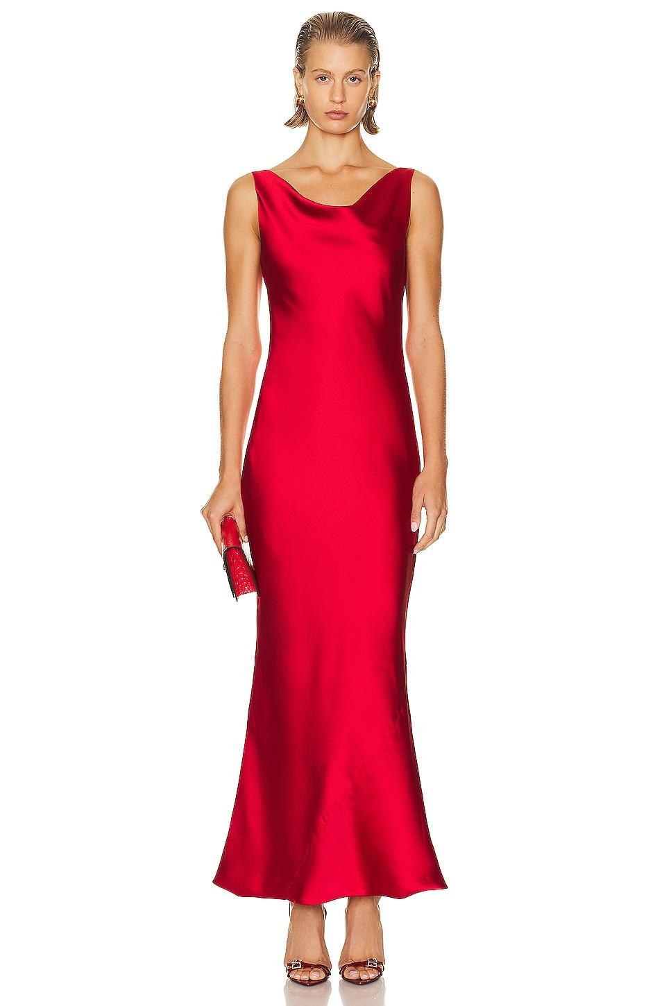 Norma Kamali Maria Gown Red. (also in L, M, S). Product Image