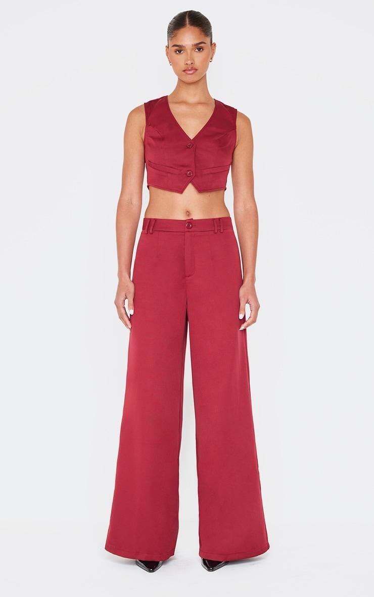 Burgundy Woven Belt Loop Suit Pants product image