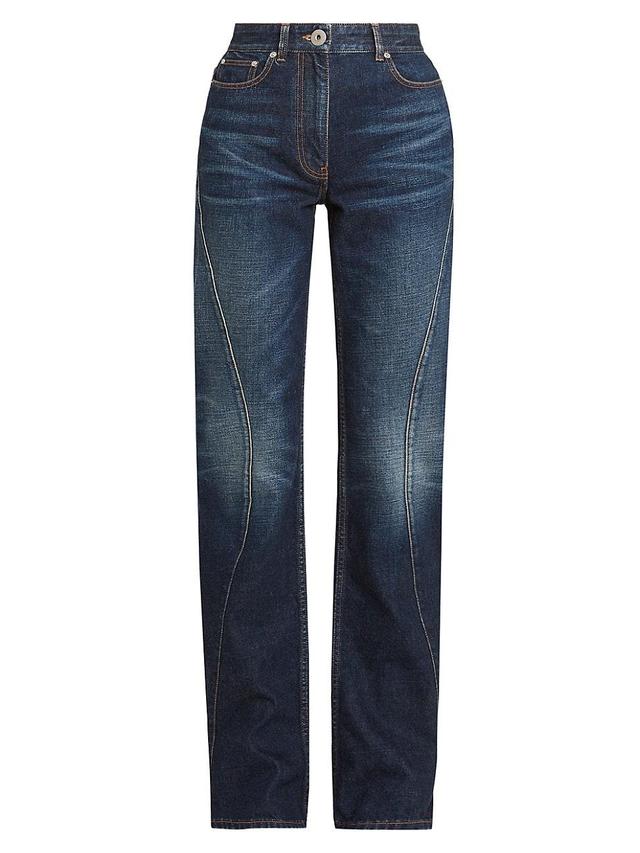 Womens Seamed Straight-Leg Jeans Product Image