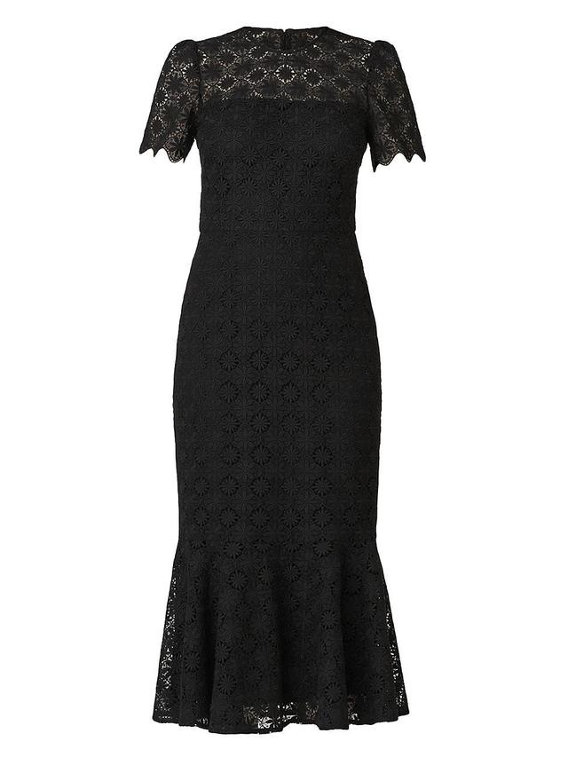 Womens Darcy Floral Lace Midi-Dress Product Image