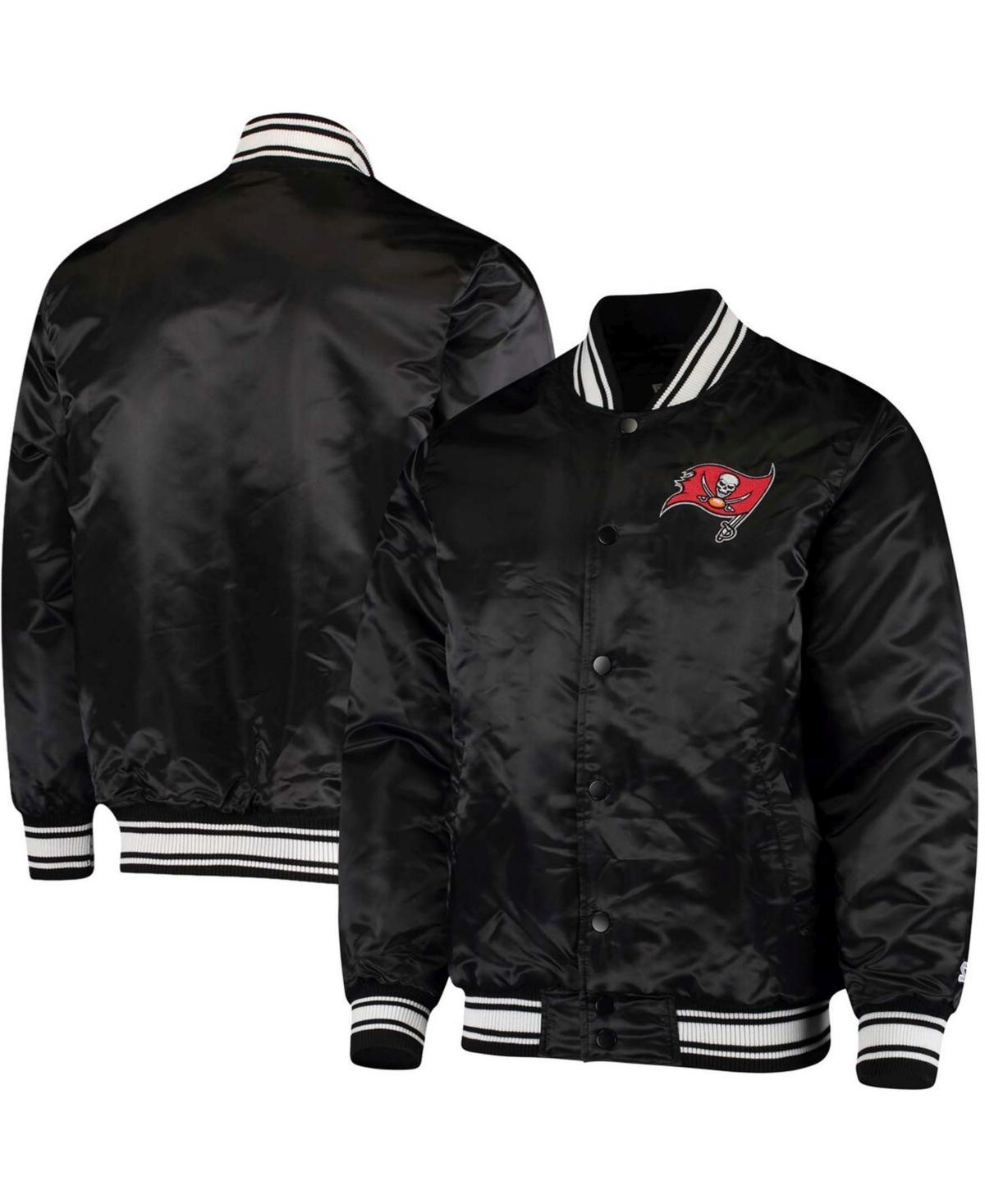 Mens Black Tampa Bay Buccaneers Locker Room Satin Varsity Full-Snap Jacket Product Image