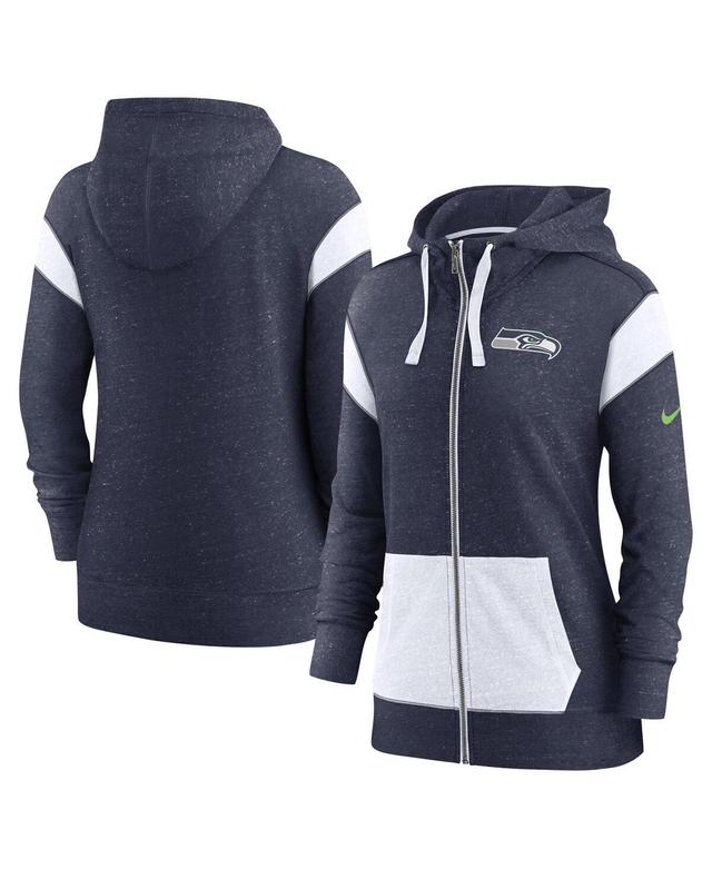 Womens Nike College /White Seattle Seahawks Plus Size Monaco Full-Zip Hoodie Blue Product Image