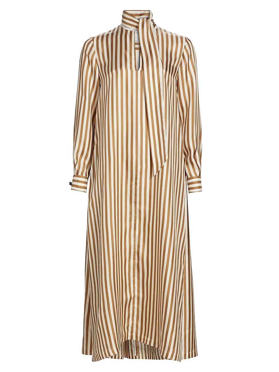 Womens Faesite Pajama Stripe Silk Shirtdress Product Image