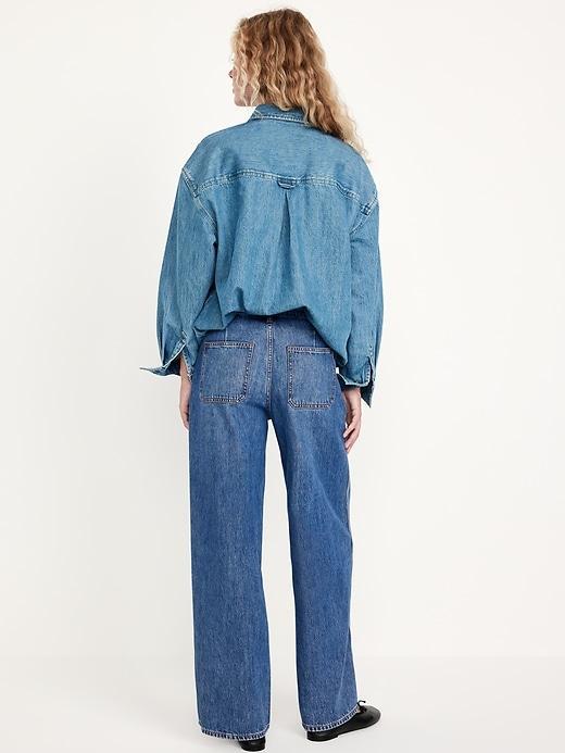 High-Waisted Baggy Wide-Leg Trouser Jeans Product Image