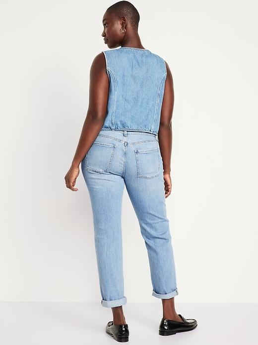 Mid-Rise Wow Boyfriend Straight Jeans Product Image