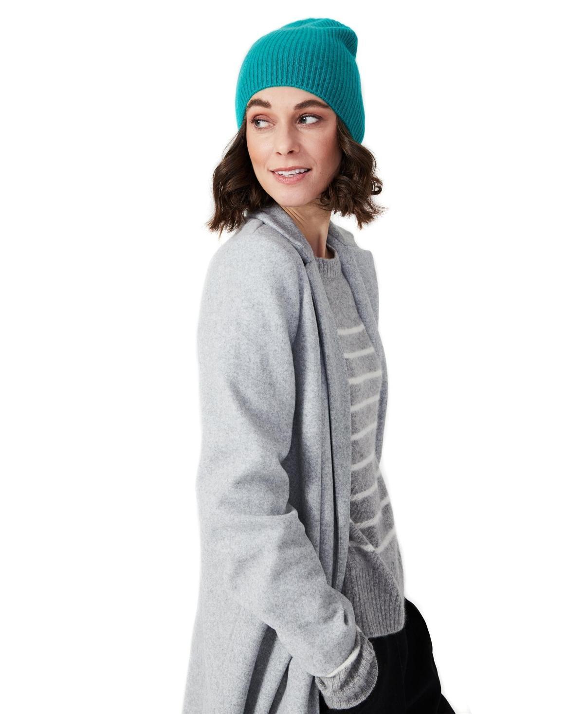 Style Republic Womens 100% Pure Cashmere Fully Ribbed Beanie Product Image