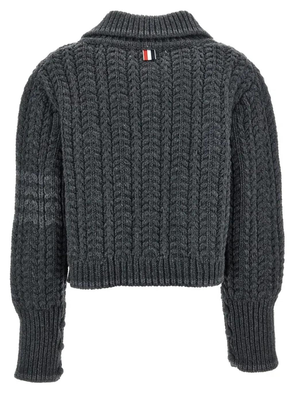 'chunky Links' Cardigan In Gray Product Image