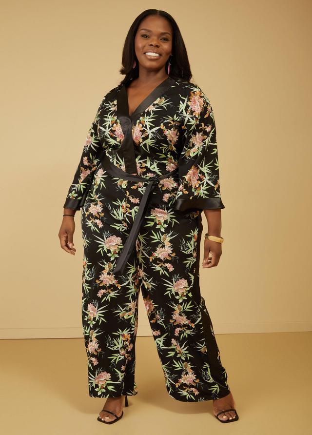 Floral Print Wide Leg Jumpsuit Product Image