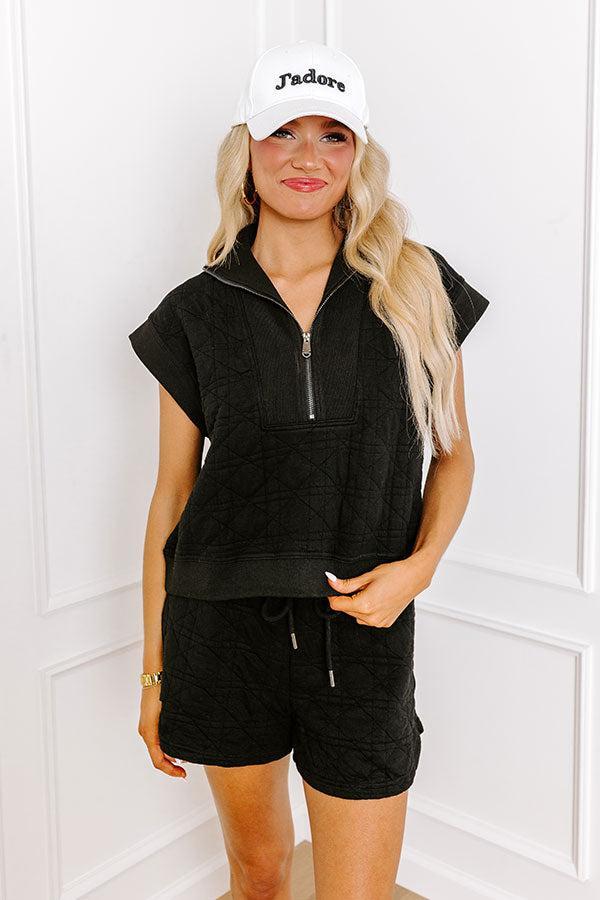 Oh So Chic Quilted Shorts in Black Product Image