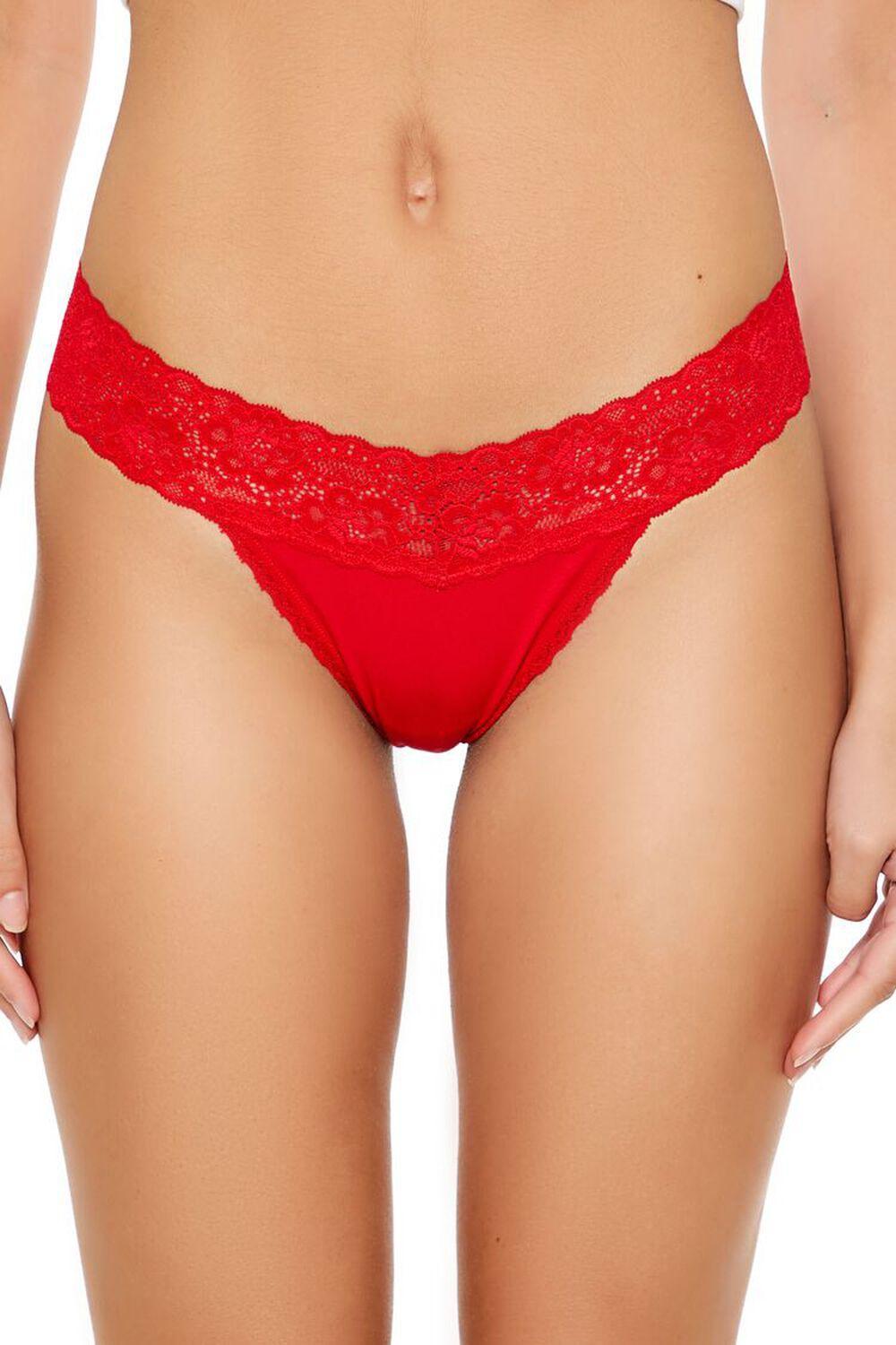 Lace-Trim Thong Panties | Forever 21 Product Image