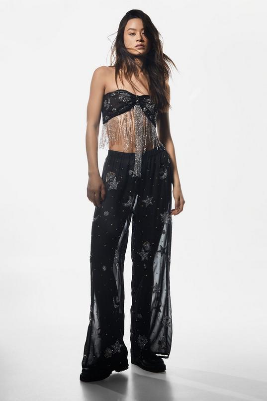 Hand Embellished Celestial Beach Pants Product Image