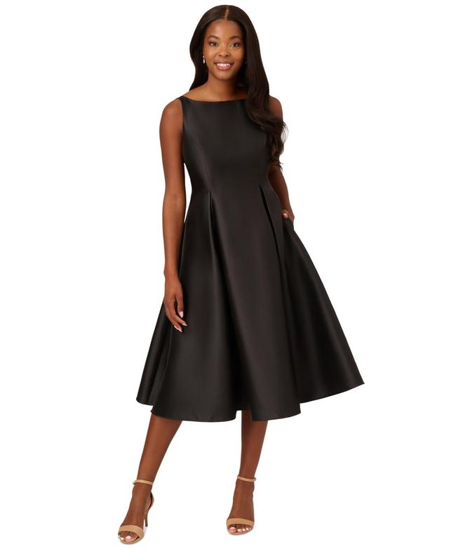 Adrianna Papell Sleeveless Mikado Fit & Flare Midi Dress Product Image