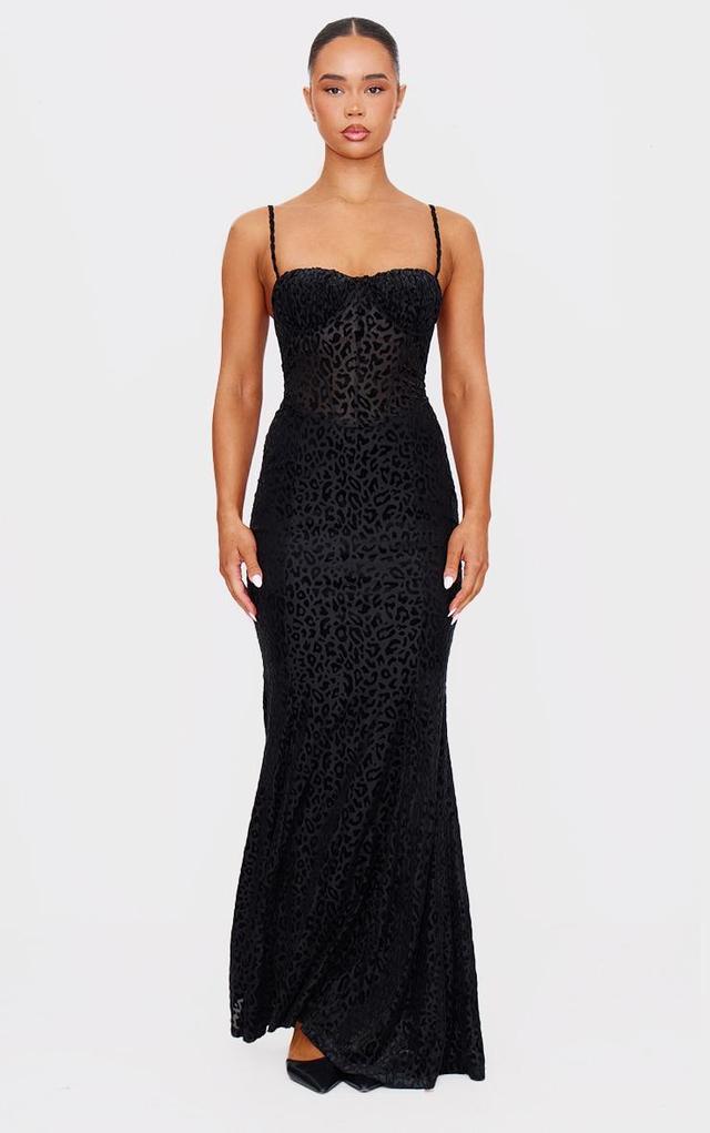 Black Animal Devore Maxi Dress Product Image