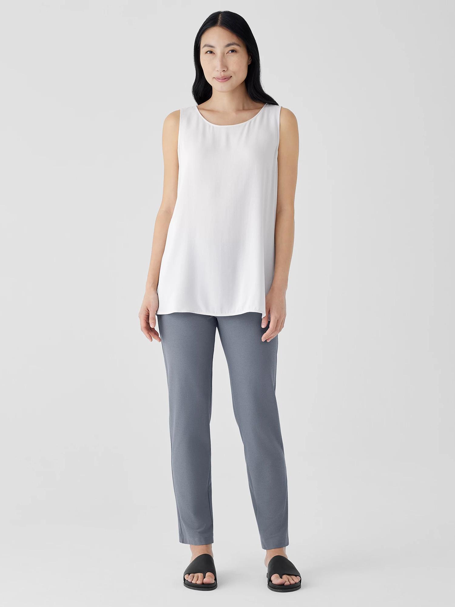 EILEEN FISHER Washable Stretch Crepe Pantfemale Product Image