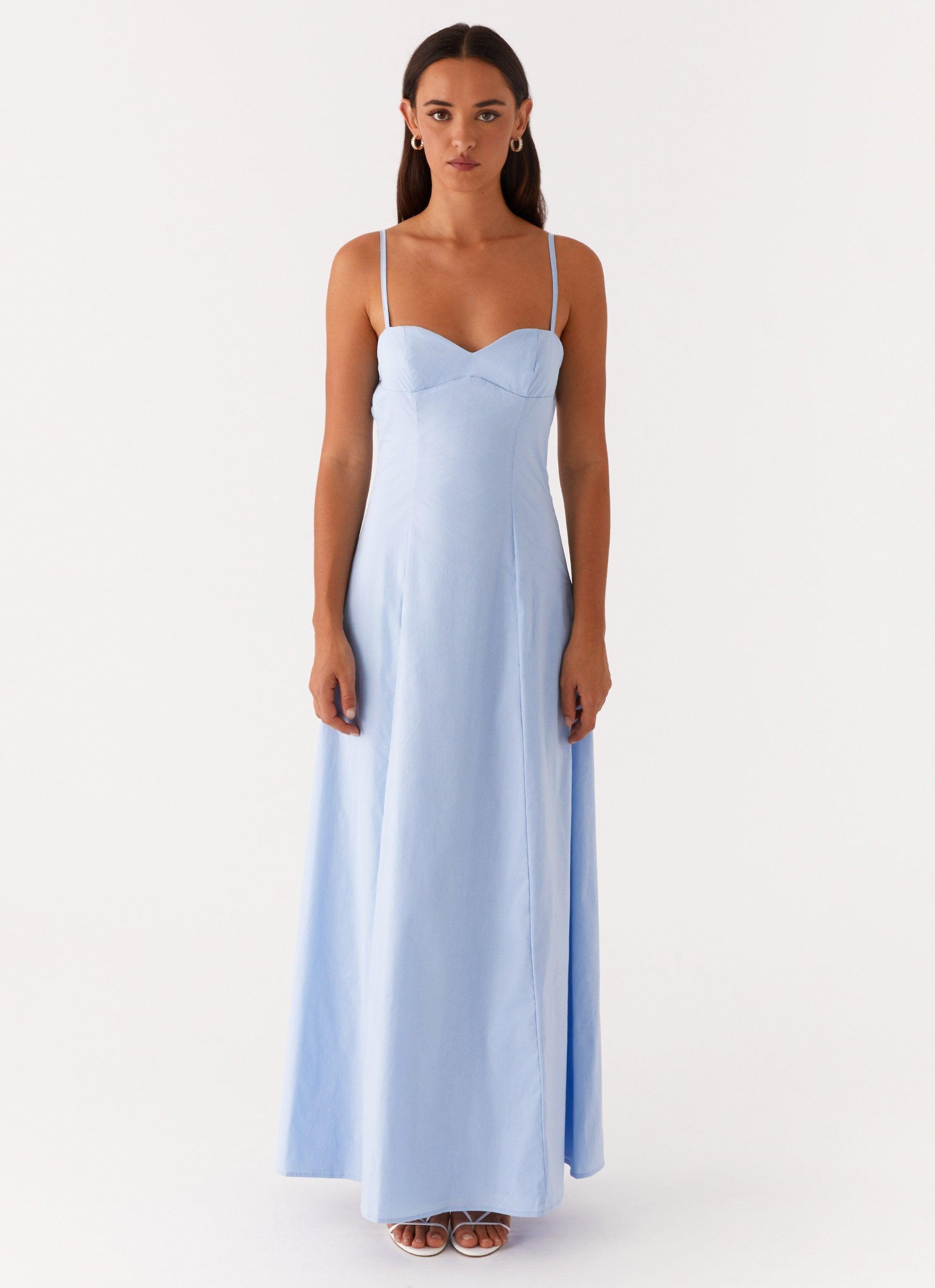 Clear As Day Maxi Dress - Blue Product Image