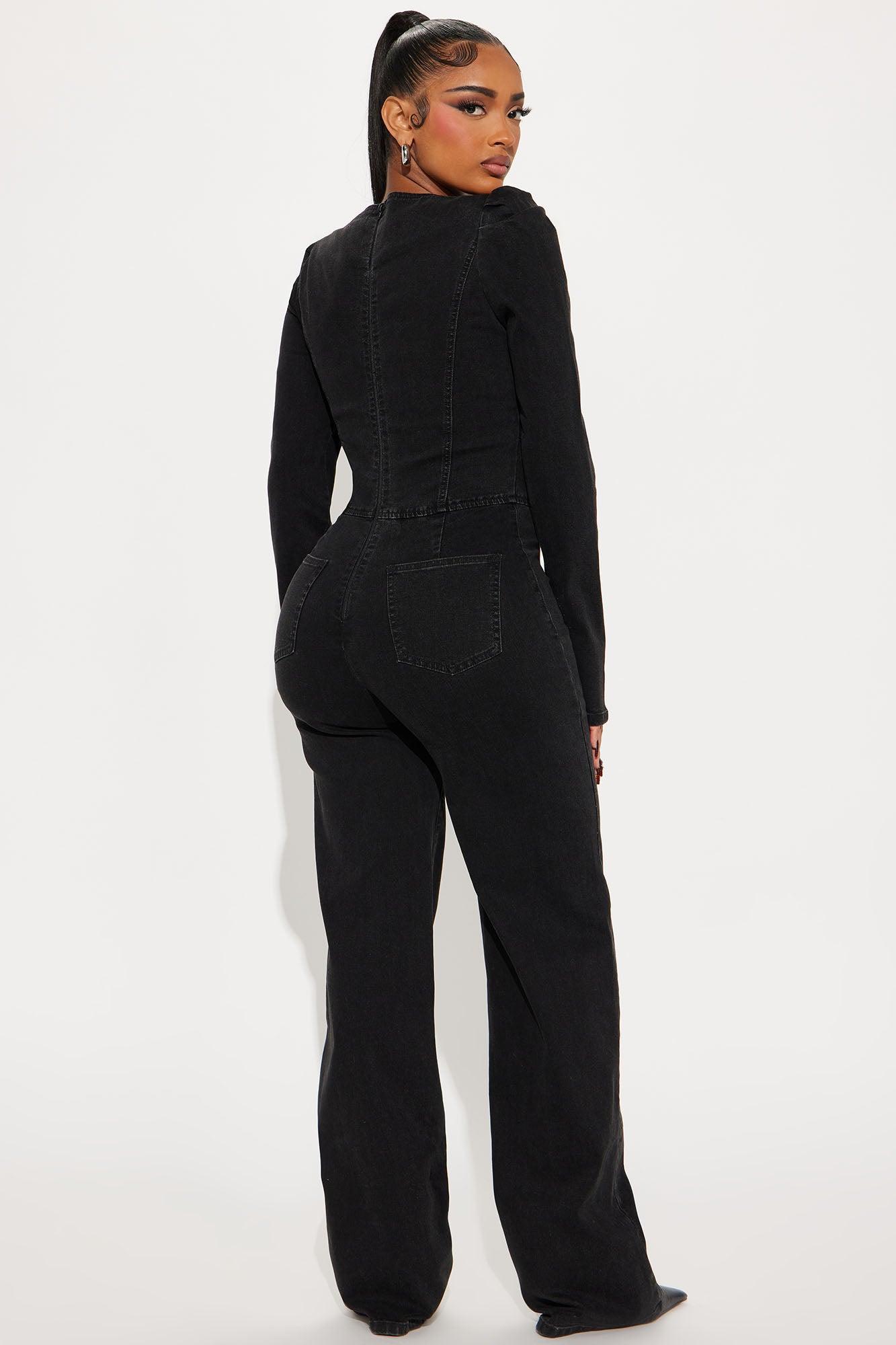 Sabrina Denim Jumpsuit - Black Product Image