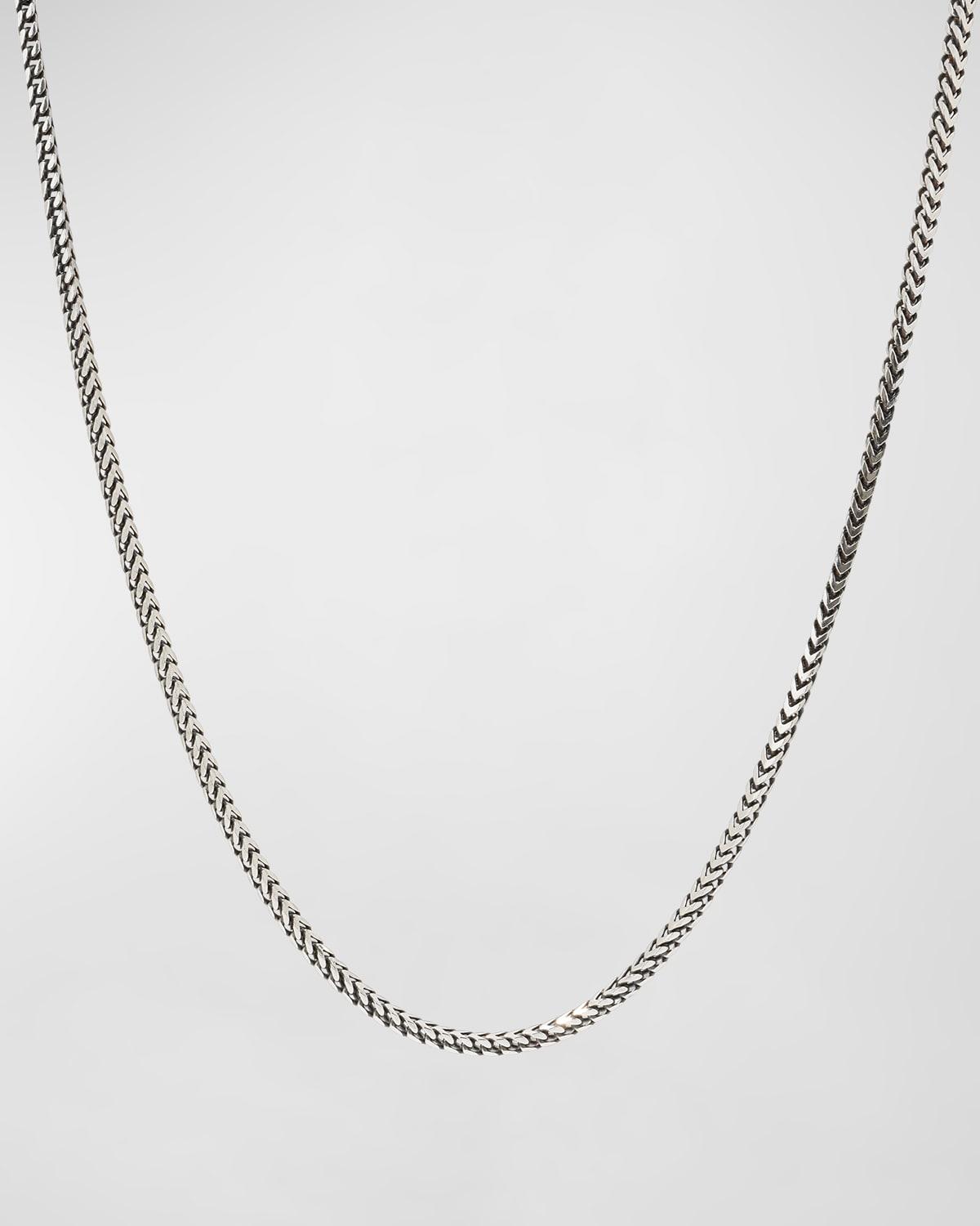 Mens Silver Wheat Chain Necklace, 20L Product Image