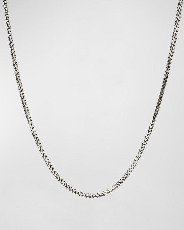 Mens Silver Wheat Chain Necklace, 20L Product Image