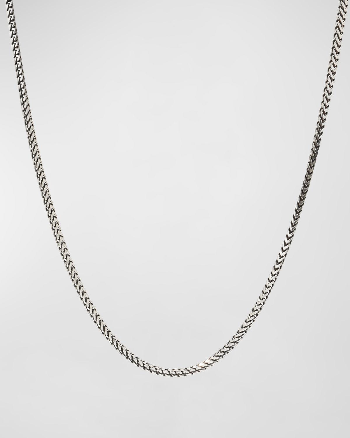 Mens Silver Wheat Chain Necklace, 22L Product Image