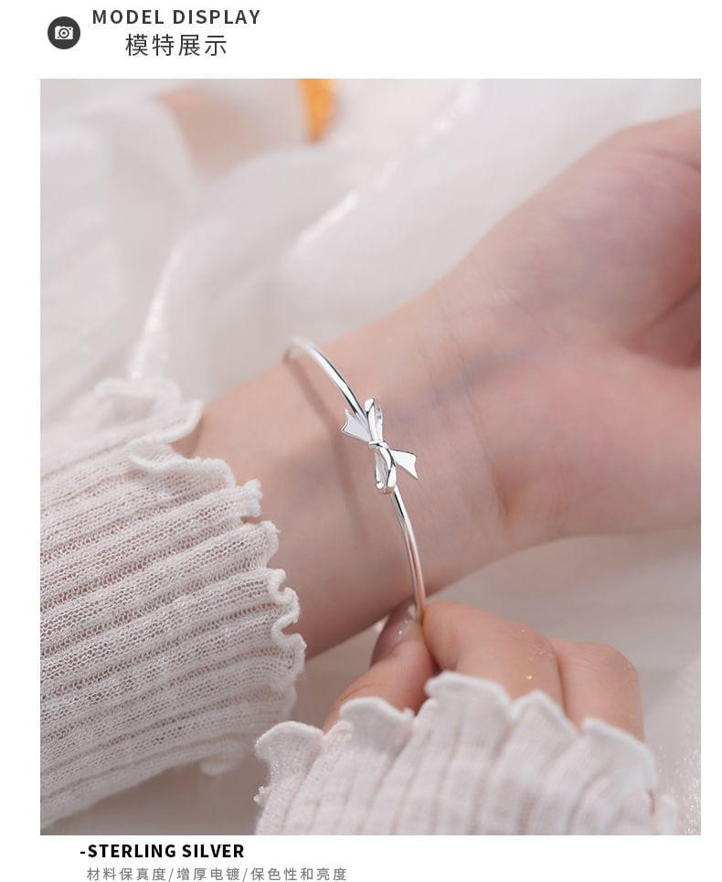 999 Sterling Silver Bow Open Bangle Product Image