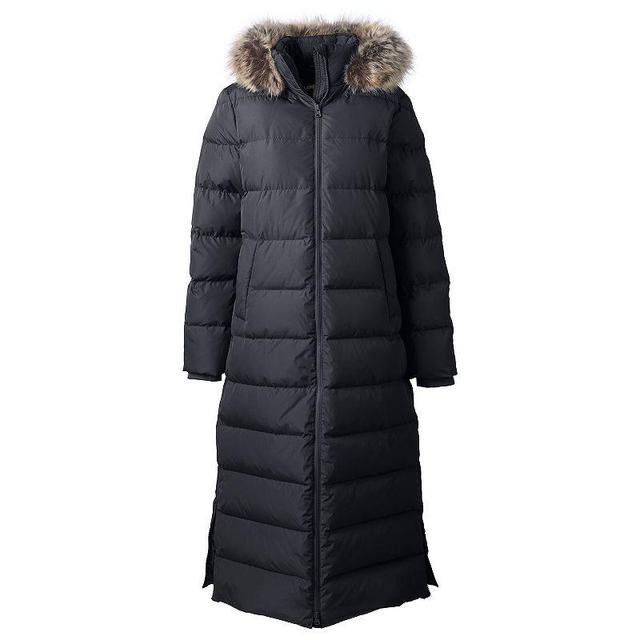 Womens Lands End Faux-Fur Hood Quilted Long Down Winter Coat Product Image