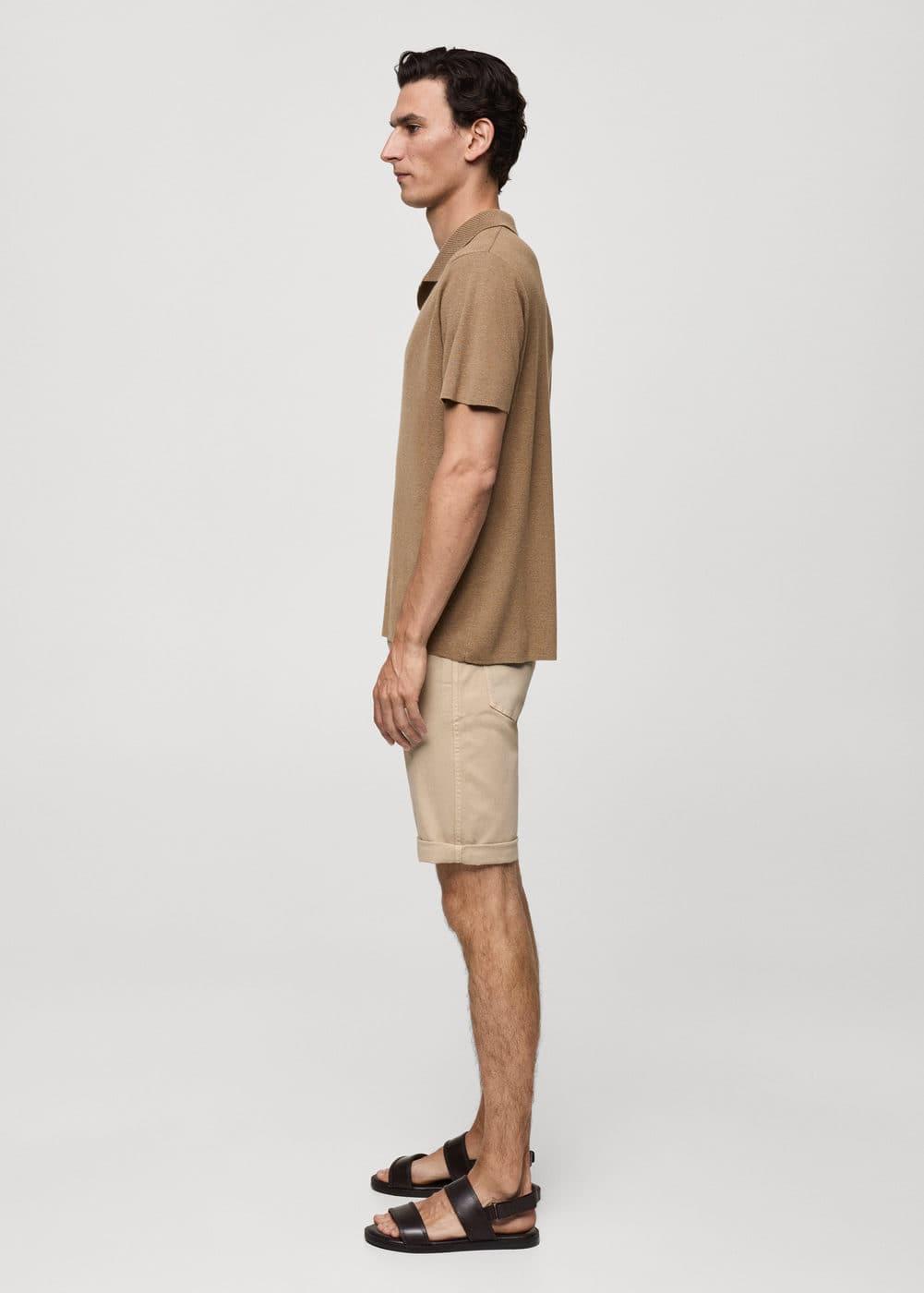 MANGO MAN - Slim-fit denim bermuda shorts beigeMen Product Image