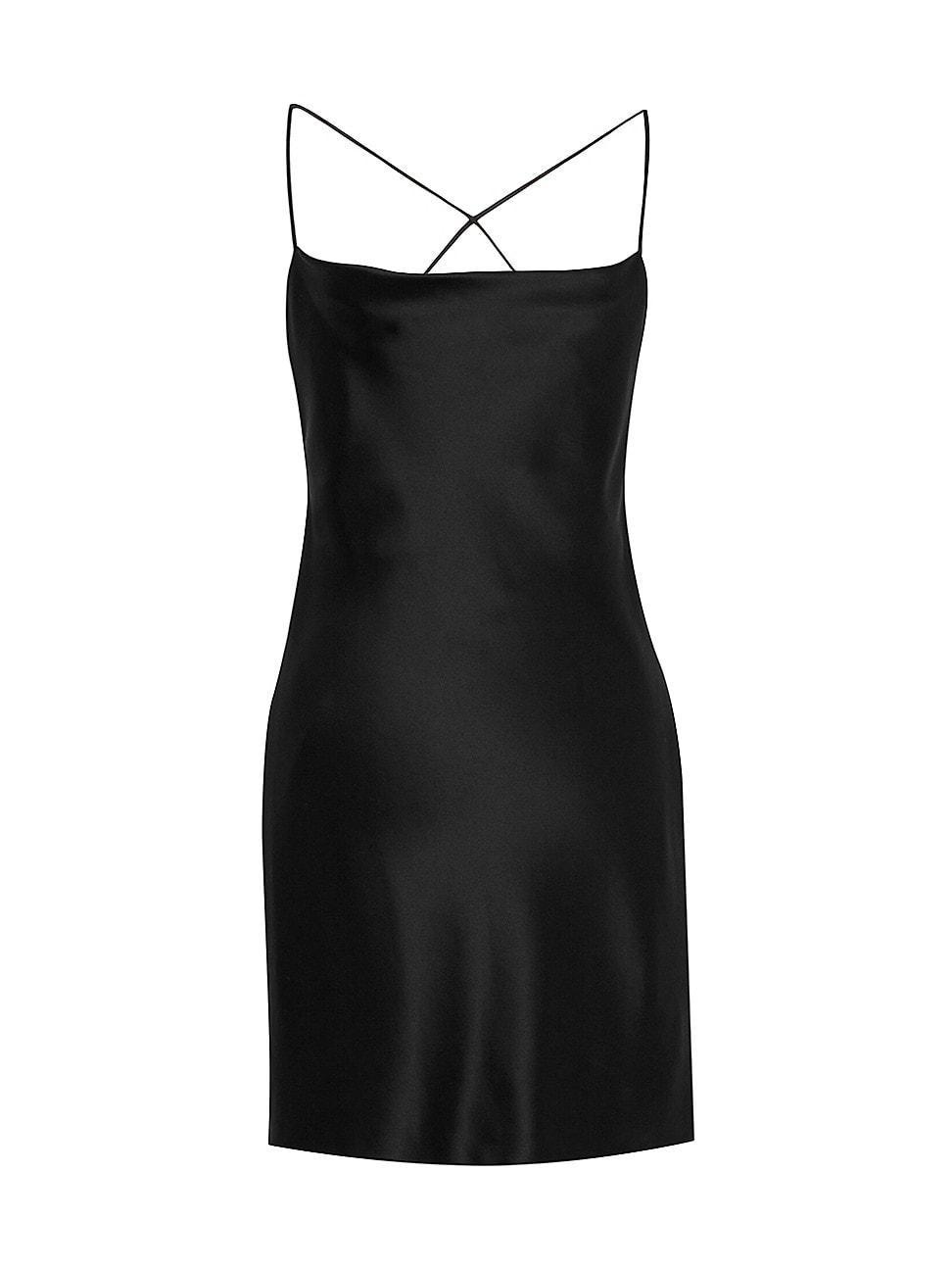 Womens Cowl Back Dress in Silk Satin Product Image