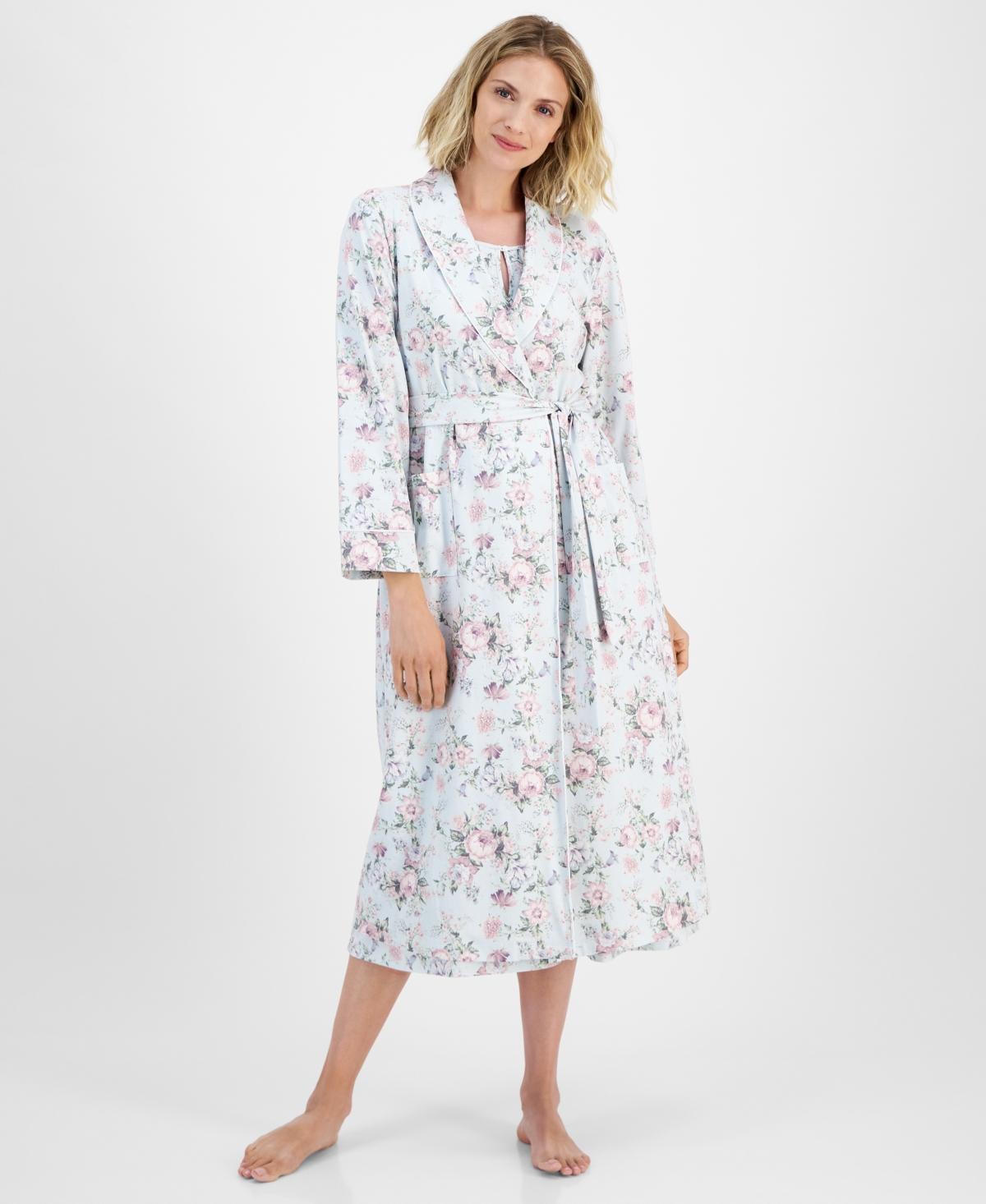 Charter Club Womens Cotton Floral-Print Tie-Waist Robe, Created for Macys Product Image