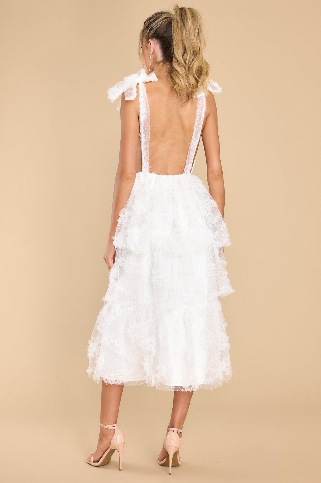 Stolen Glances White Midi Dress Product Image