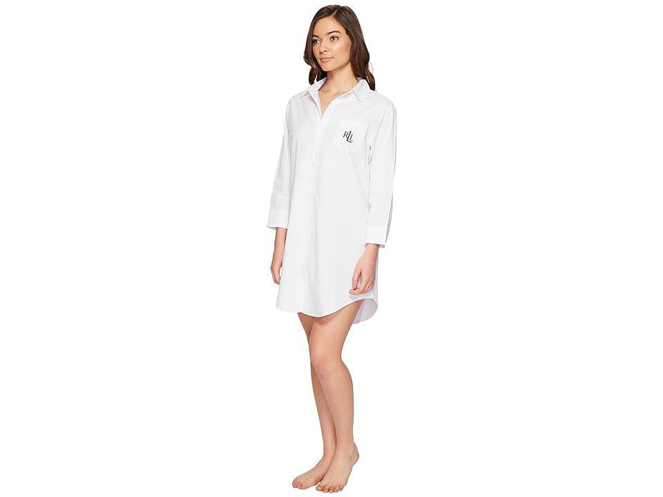 Lauren Ralph Lauren Roll-Cuff Sleepshirt Nightgown Product Image