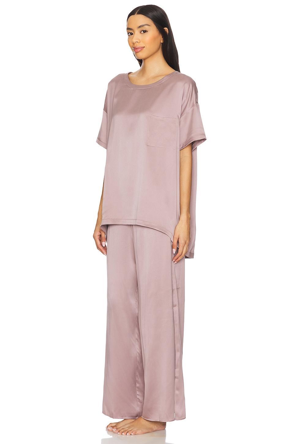 Washable Silk Tee Pant Set LUNYA Product Image