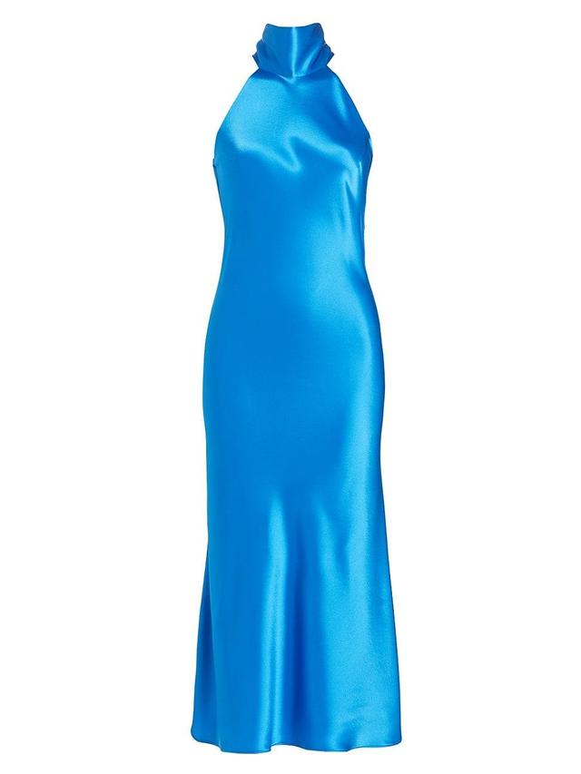 Womens Sienna Satin Halter Neck Gown Product Image