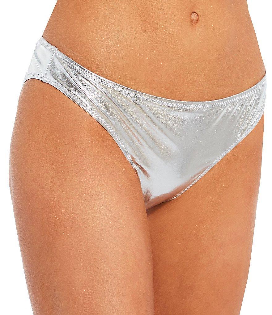 GB Liquid Platinum Metallic Classic Hipster Swim Bottom Product Image