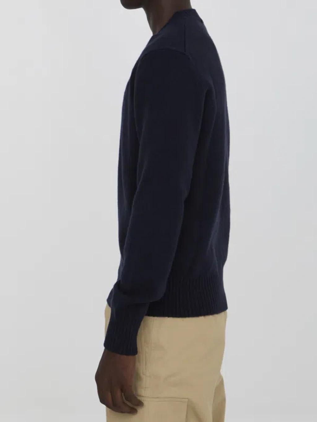 AMI ALEXANDRE MATTIUSSI Ami Paris Ami De Coeur Crewneck Jumper In Blue Product Image