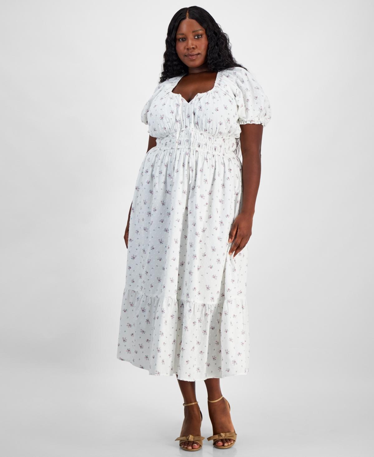 And Now This Womens Short-Sleeve Clip-Dot Midi Dress, Xxs-4X, Created for Macys Product Image