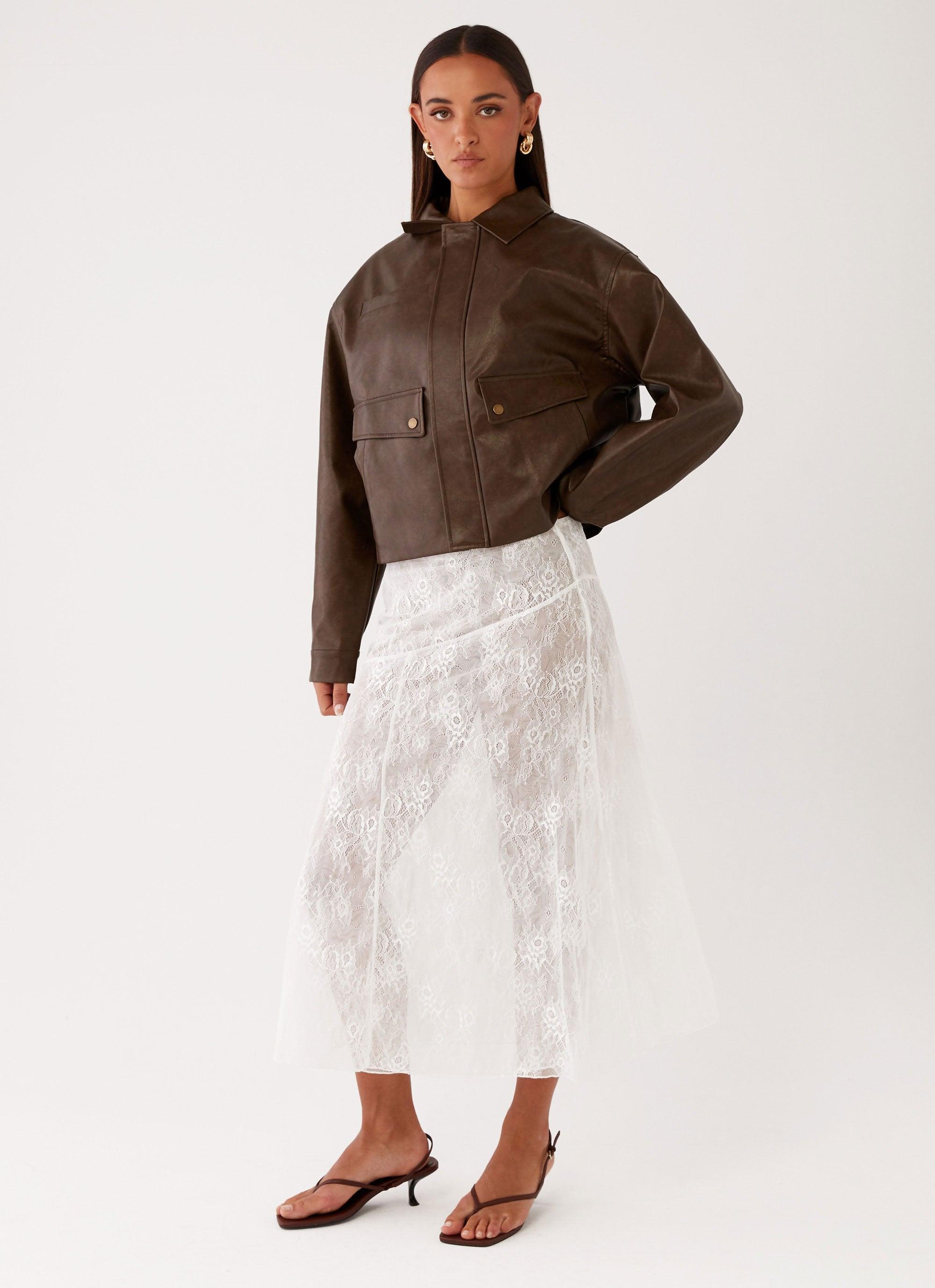 Alara Midi Skirt - White Product Image