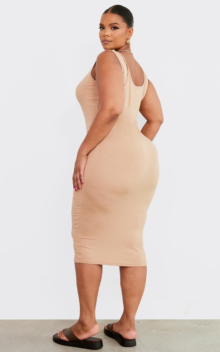 Plus Stone Jersey Scoop Neck Midi Dress Product Image