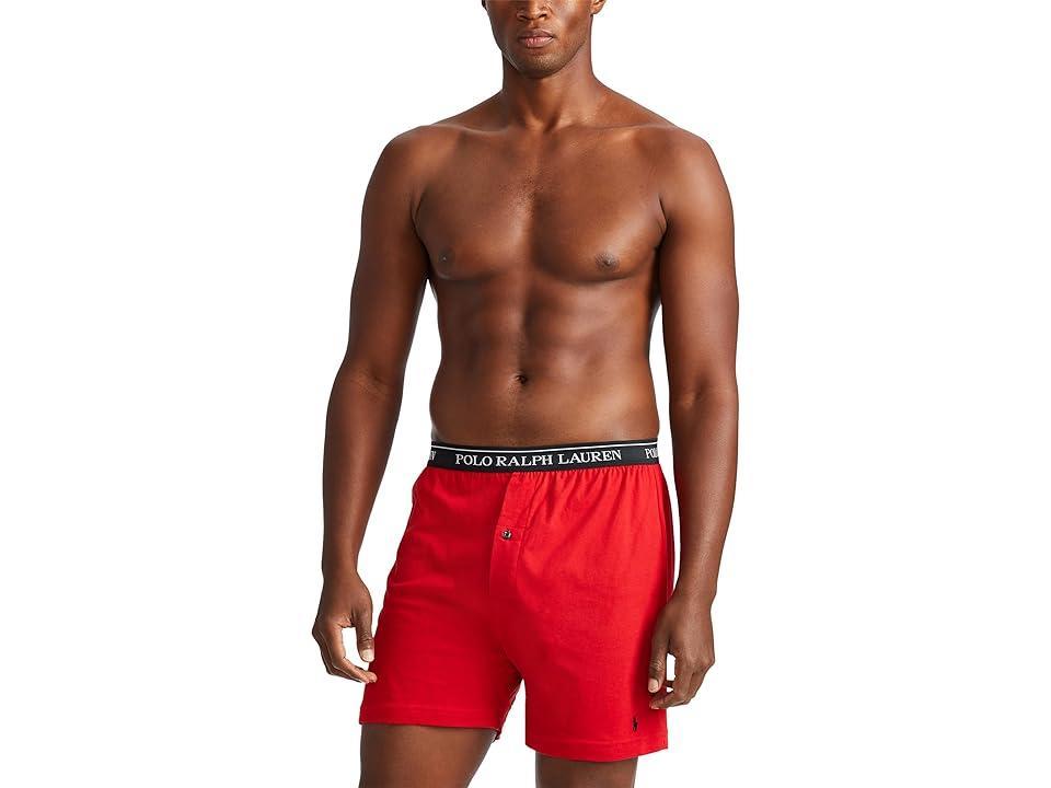 Polo Ralph Lauren Classic Fit w/ Wicking 3-Pack Knit Boxers (Andover Heather/RL2000 Red/Black) Men's Underwear Product Image