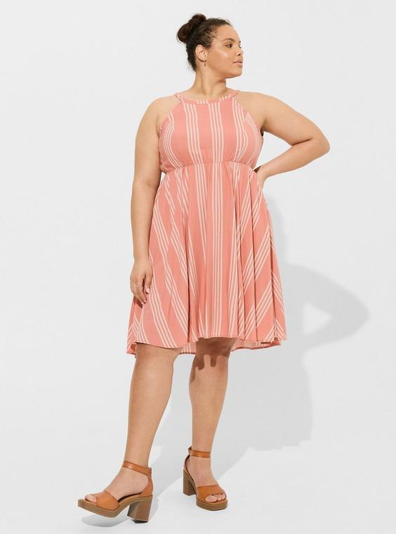 Mini Challis Halter Neck Hi-Low Dress Product Image