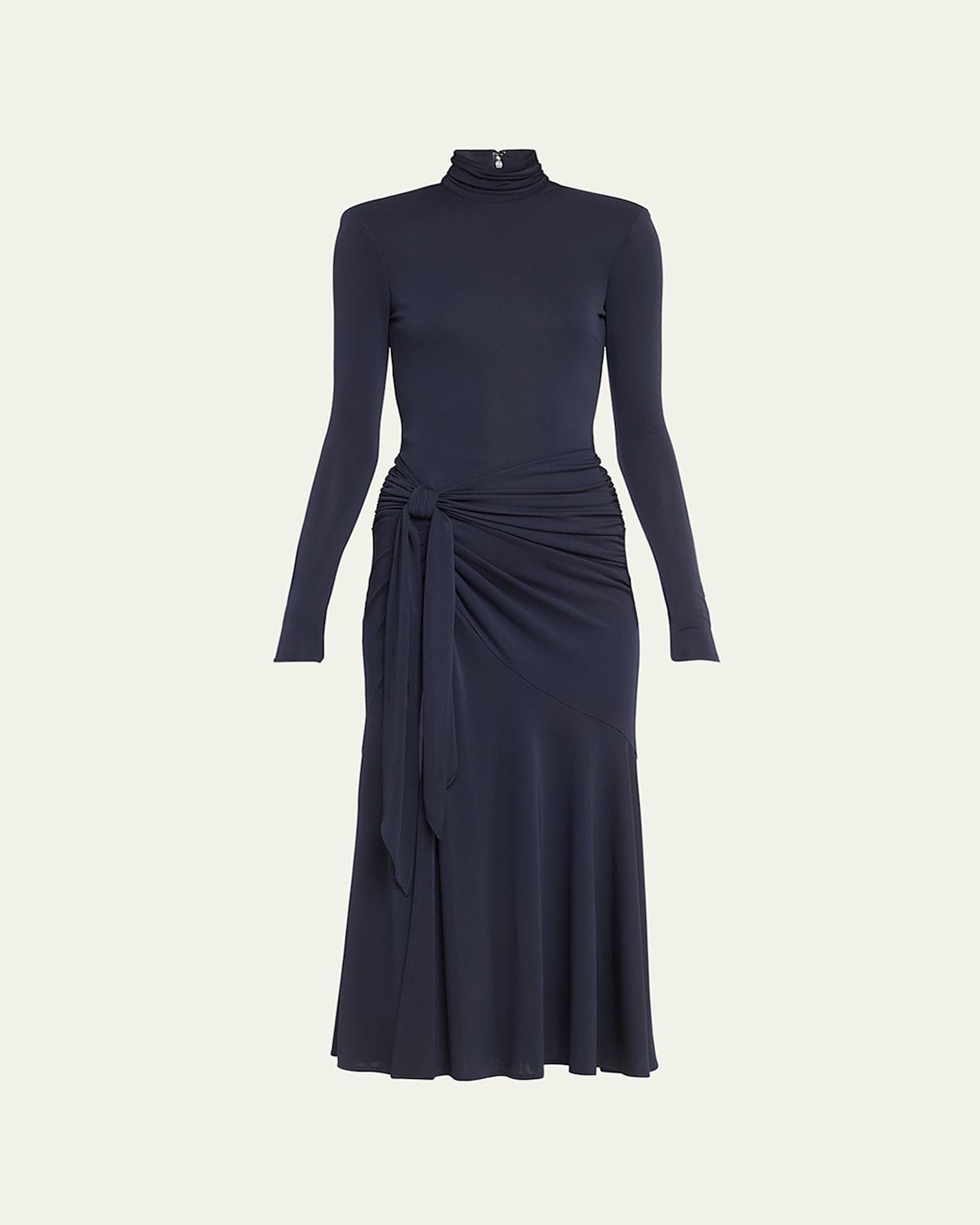 Cinq  Sept Johnson Side Ruched Long Sleeve Jersey Dress Product Image