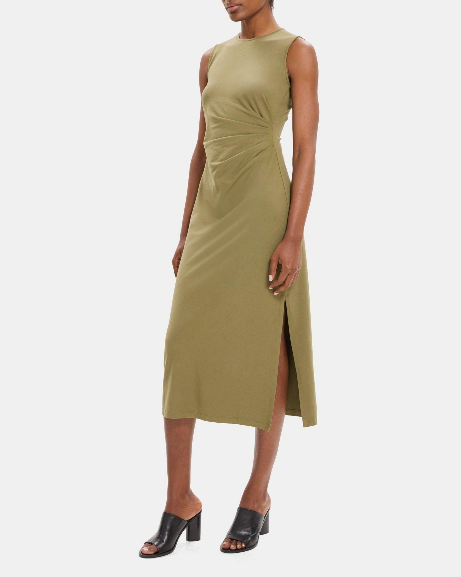 Sleeveless Sheath Dress in Stretch Cotton-Modal Product Image