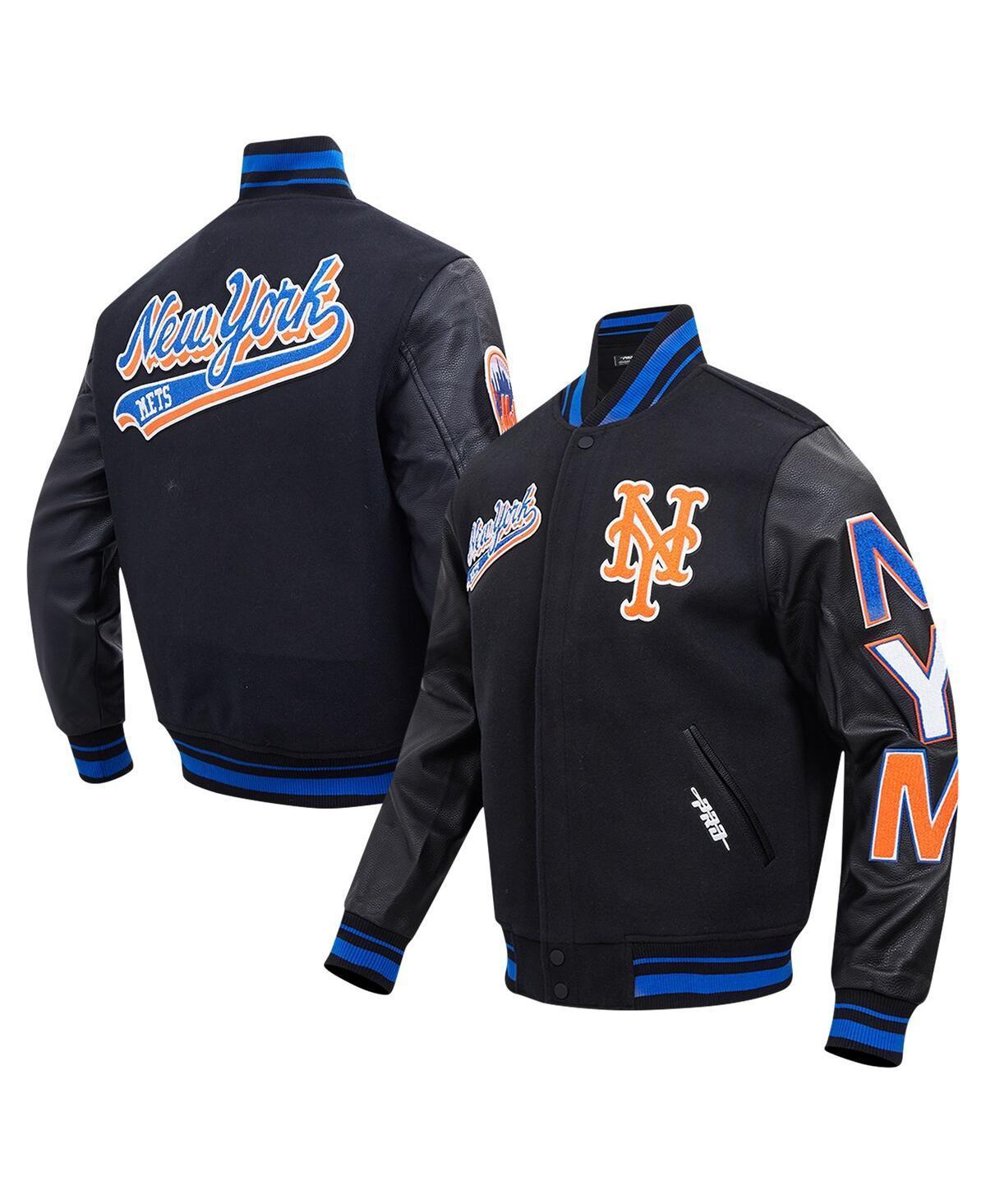 Mens Pro Standard Black New York Mets Script Tail Wool Full-Zip Varity Jacket Product Image