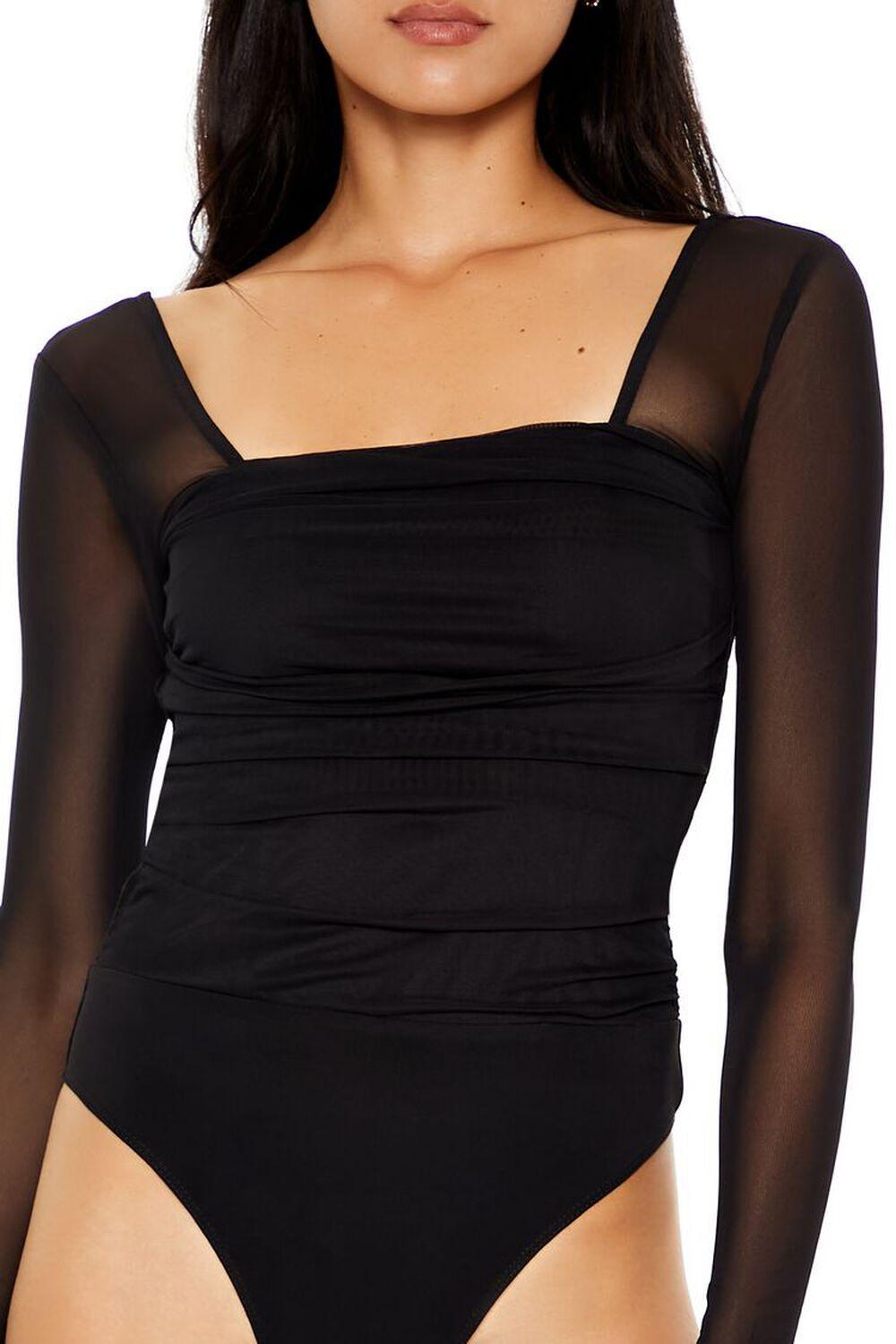 Ruched Mesh Thong Bodysuit | Forever 21 Product Image