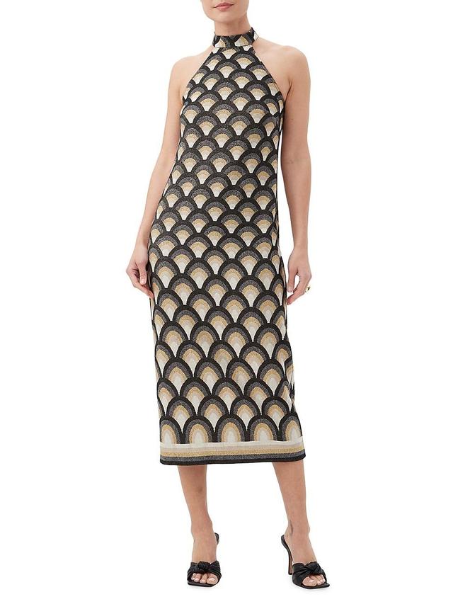 Womens Giri Geometric Jacquard-Knit Sleeveless Midi-Dress Product Image