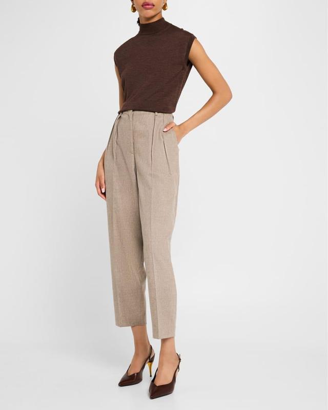 Emmett Double-Pleated Tapered Wool Pants Product Image