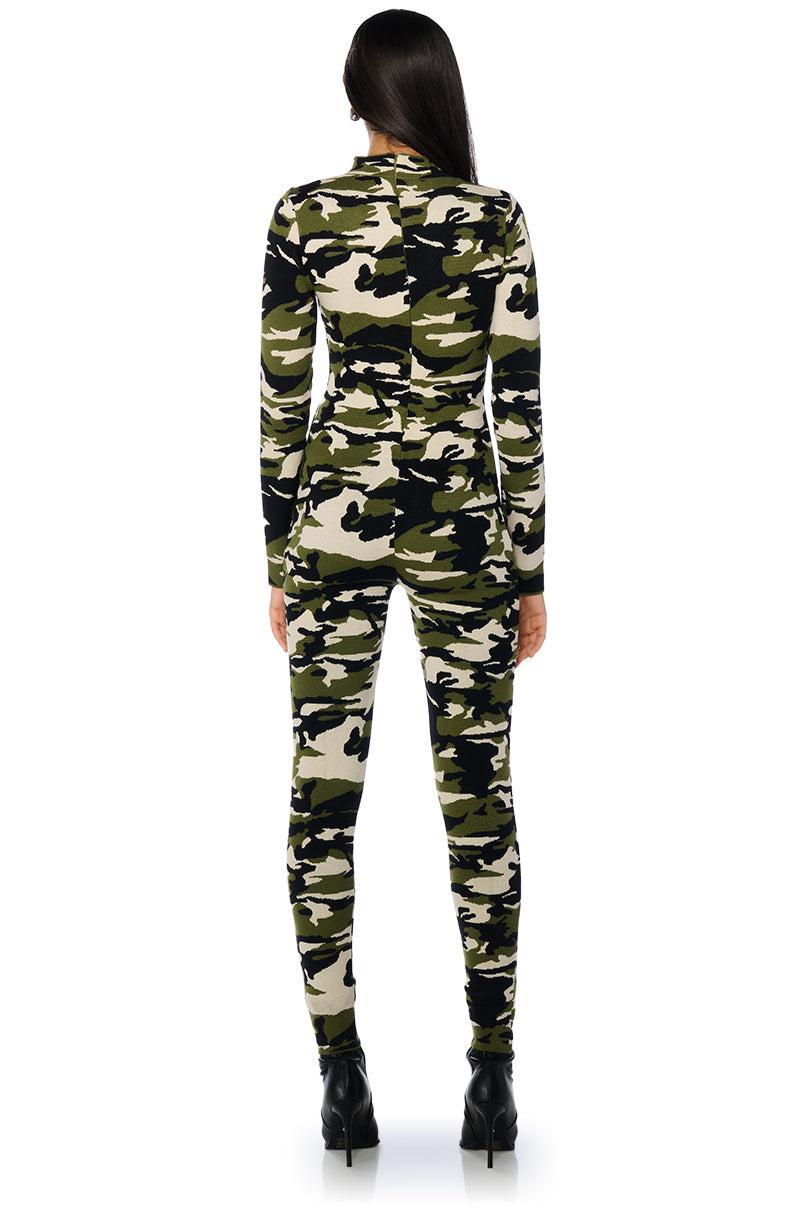 REMI CAMO KNIT JUMPSUIT Product Image