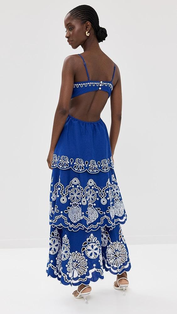 FARM Rio Blue Flower Richelieu Midi Dress | Shopbop Product Image