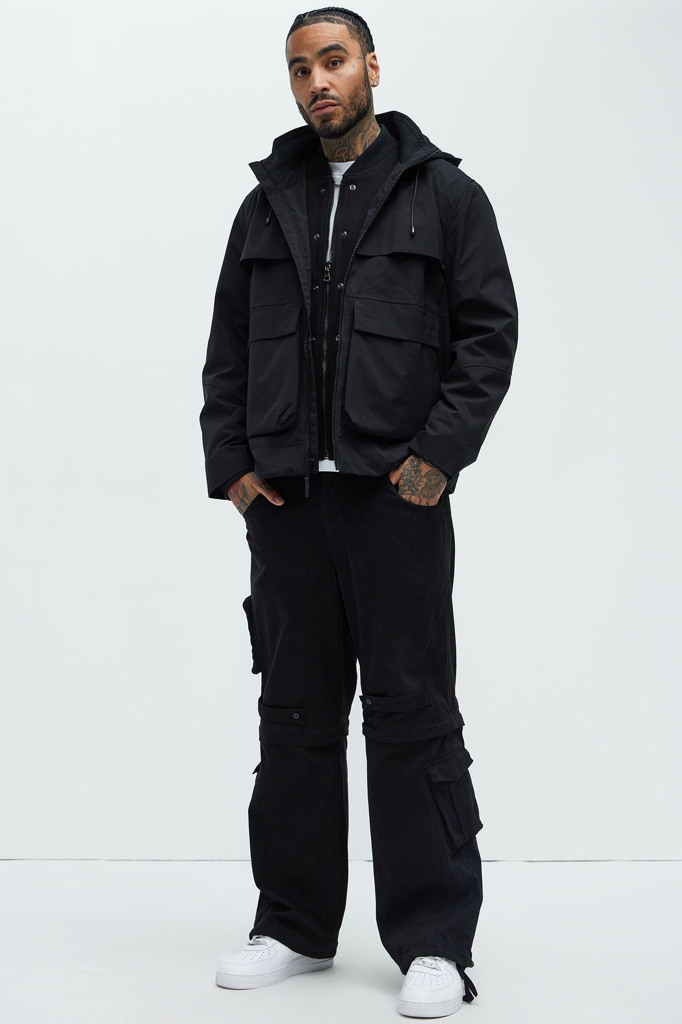 Every Move Hooded Cargo Pocket Jacket - Black Product Image