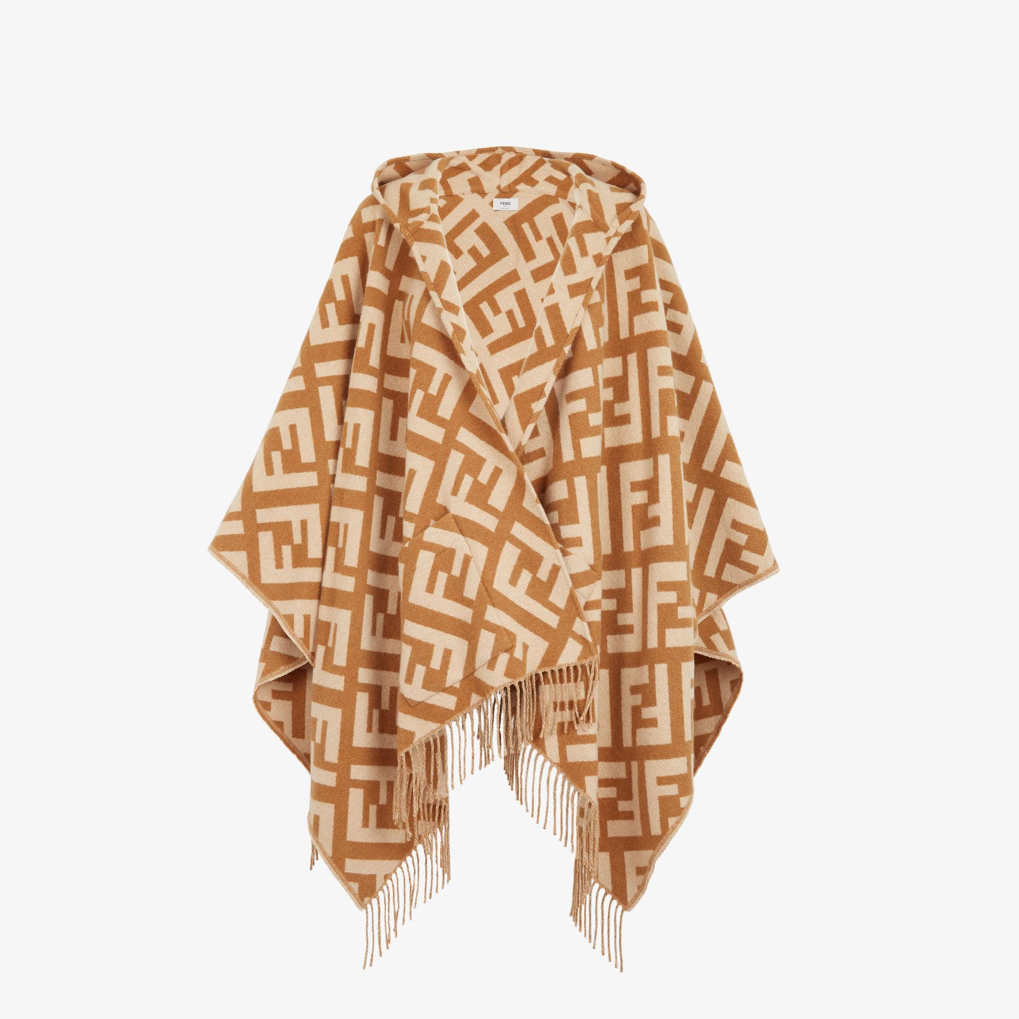 FF PonchoCaramel-colored cashmere poncho Product Image